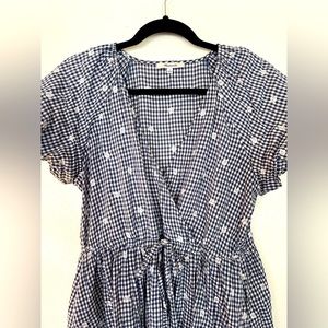 MADEWELL Navy and White Plaid Dress